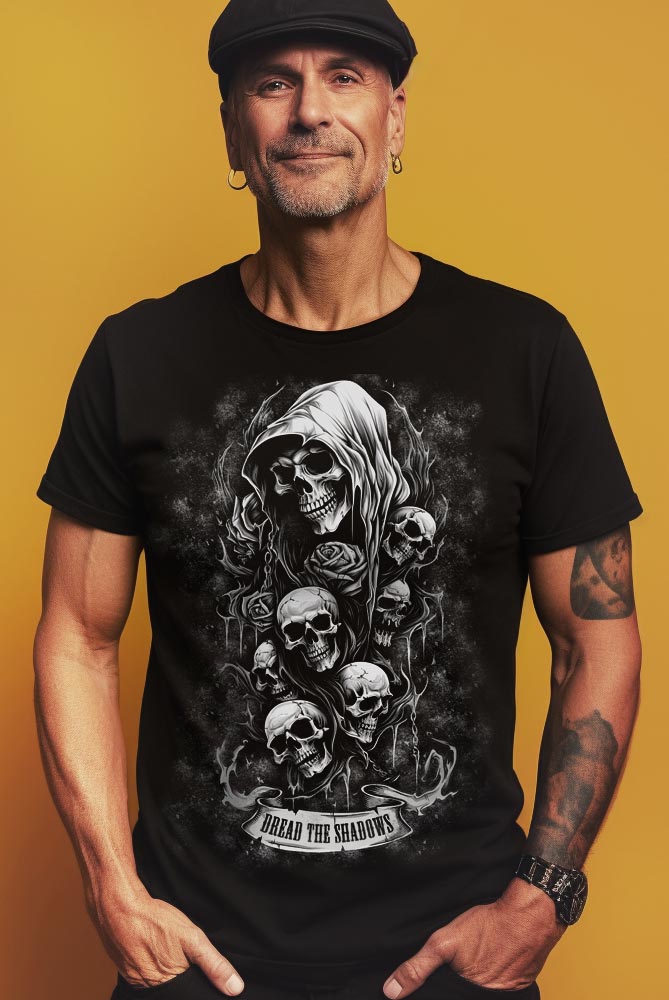 camiseta de calaveras tattoo style