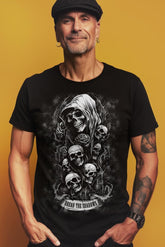 camiseta de calaveras tattoo style