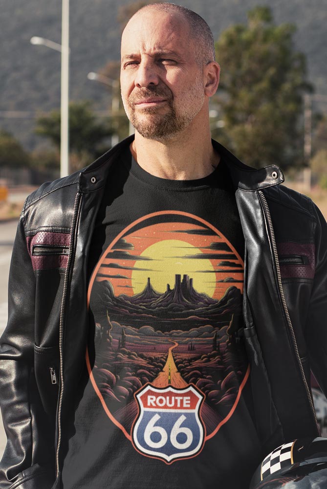 Camiseta para moteros de la ruta 66