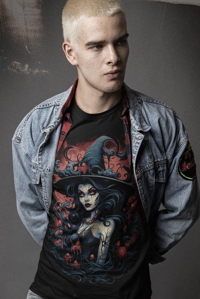 Camiseta gótica para los amantes de las camisetas de brujas, camisetas paganas, siniestros