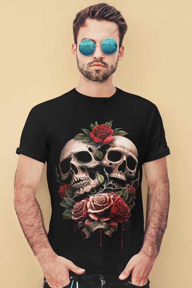 camiseta de calaveras tattoo inspired