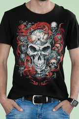 camiseta de calaveras tattoo style