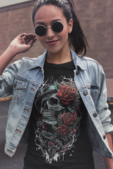 camiseta de calaveras tattoo isnpired