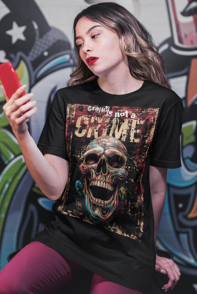 Camiseta con calavera. camisetas para grafiteros de graffiti