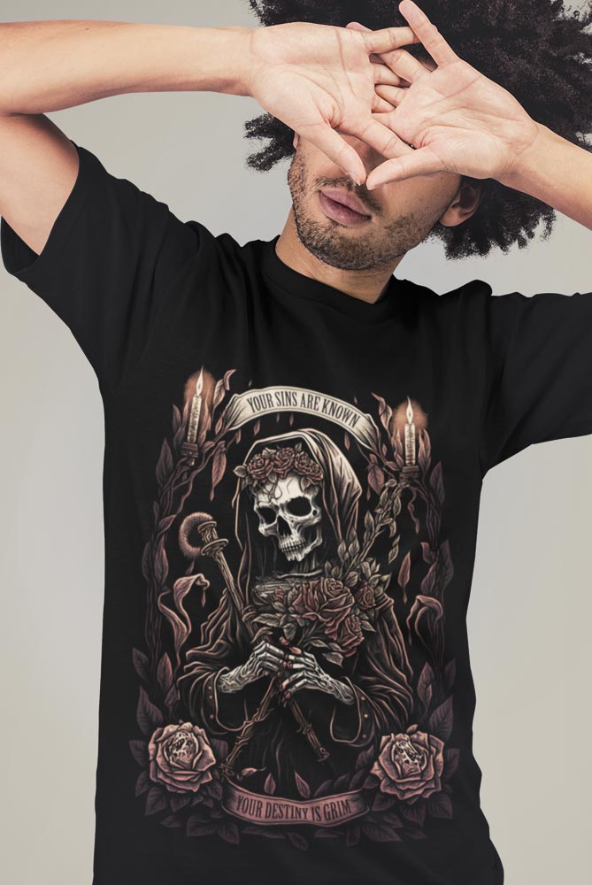 Camiseta de calaveras tattoo inspired