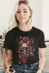 camiseta de calaveras estilo tatuaje