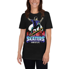 Skaters a way of life skate t-shirt. Skateboarding a way of life