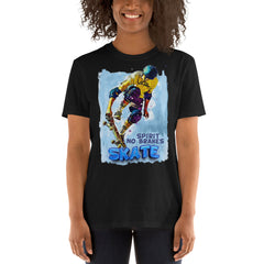 Camiseta Skaters spirit no brakes skate. Patinar en monopatín sin frenos