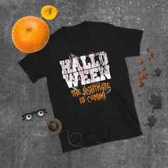 Halloween t-shirt with realistic cobwebs. For fans of terror, gore, horror.