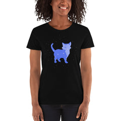 Women's T-shirt with esoteric cats. Ideal for cat lovers
