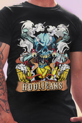 Camiseta de hooligans Cerveza, bengalas y fútbol