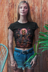 Camiseta de calaveras Dance in purgatory, perfecta para los que buscan camisetas de calaveras, camisetas satánicas, camisetas de terror