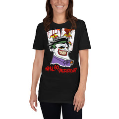 Comic geek t-shirt with the evil joker. Cool t-shirt urban clothing.