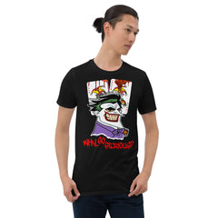 Comic geek t-shirt with the evil joker. Cool t-shirt urban clothing.