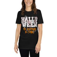 Halloween t-shirt with realistic cobwebs. For fans of terror, gore, horror.