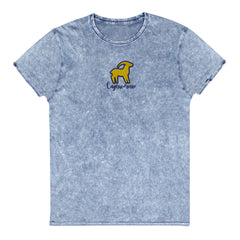 Capricorn sign embroidered denim t-shirt for unisex gift