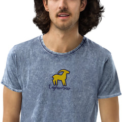 Camiseta vaquera bordado signo capricornio para regalo unisex