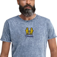 Gemini t-shirts for gift embroidery zodiac sign. Unisex denim t-shirt